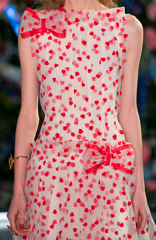 Rodarte Flocked Heart-Detailed Tulle Maxi Dress