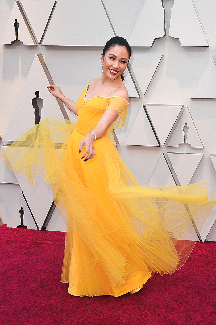 Constance Wu in custom Versace