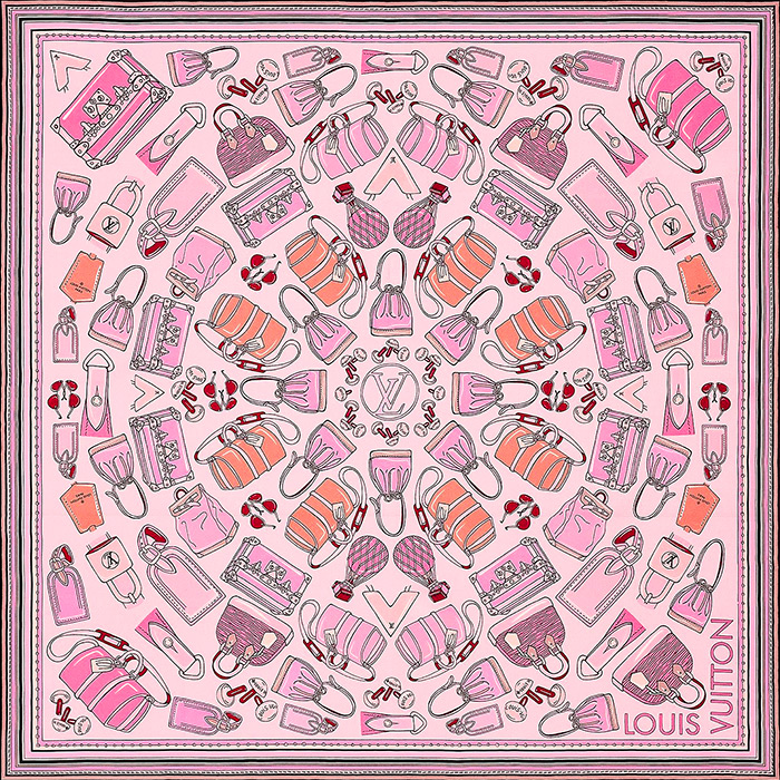 Louis Vuitton Pattern Print, Pink Damier Ebene Santa Monica