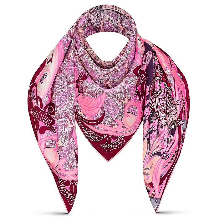 Louis A Paris Square in Pink 35.4 x 35.4 inches 100% silk $485.00 