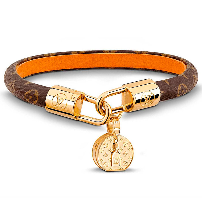 LV Tribute Bracelet $345.00 with a charm shaped like a hat box 