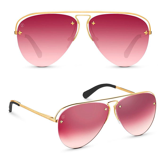 Grease Sunglasses $705.00 Aubergine-color lenses, Monogram Flower studs on the lenses