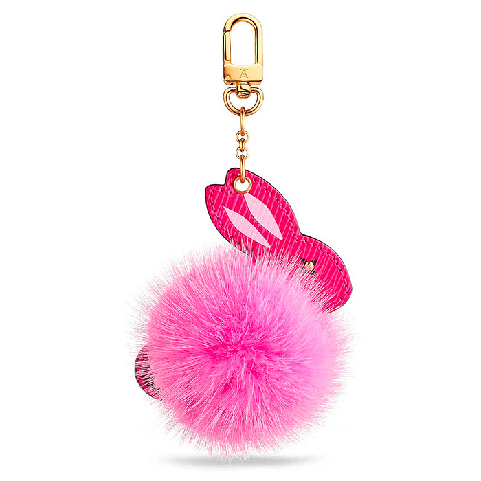 Rabbit Fur Bag Charm $730.00 Mink fur, Monogram canvas and Epi leather, Easter or Mother's Day gift