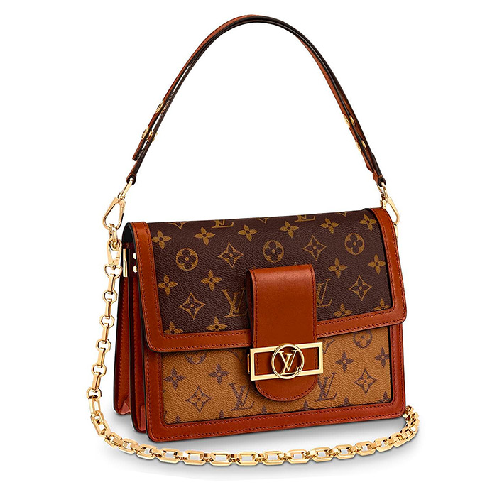 Dauphine MM $2,870.00 Monogram and Monogram Reverse coated canvas, L 9.8 x H 6.7 x W 4.1 inches