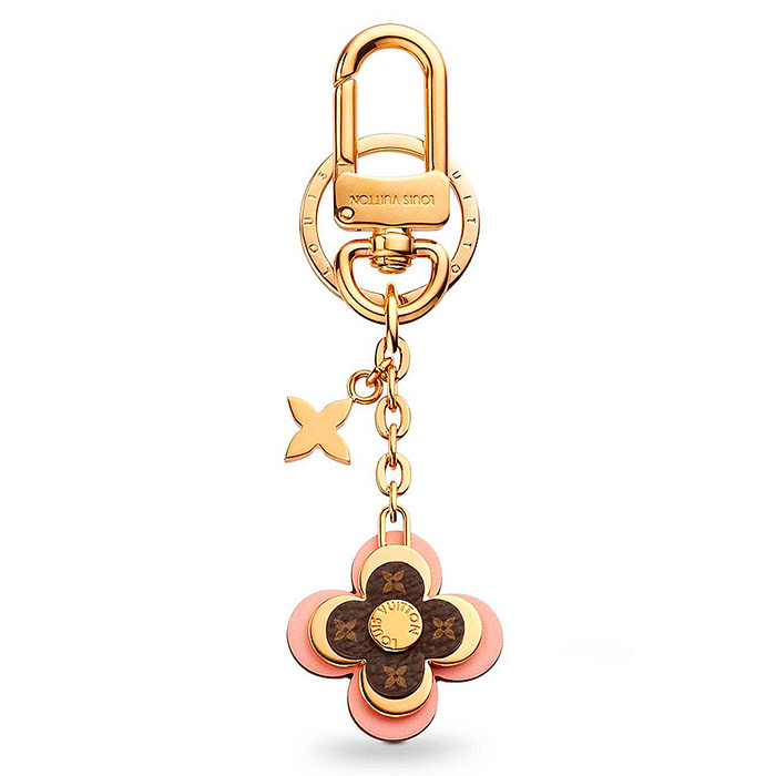 Blooming Flowers BB Bag Charm and Key Holder $330.00 Pink Leather, perfect size to hook onto the zipper of small leather goods