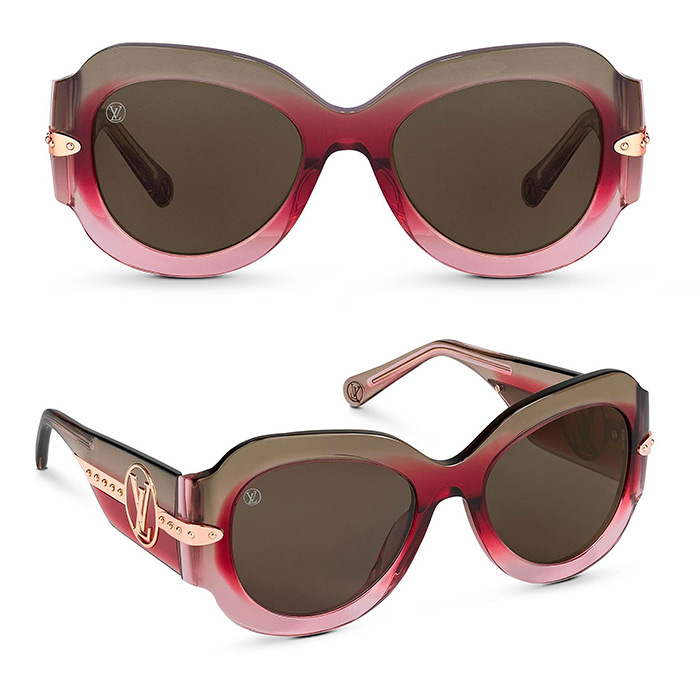 Paris Texas Sunglasses $685.00 Gradient Pink frame, Gold-color metal pieces inserted in acetate frame