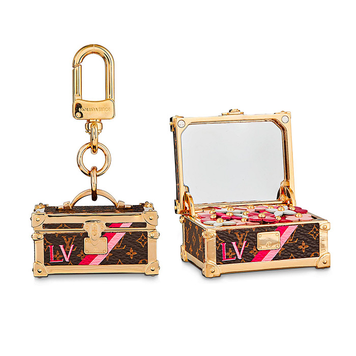 Flower Trunk Bag Charm and Key Holder $920.00 depicts the iconic Trunk bag (above) in miniature