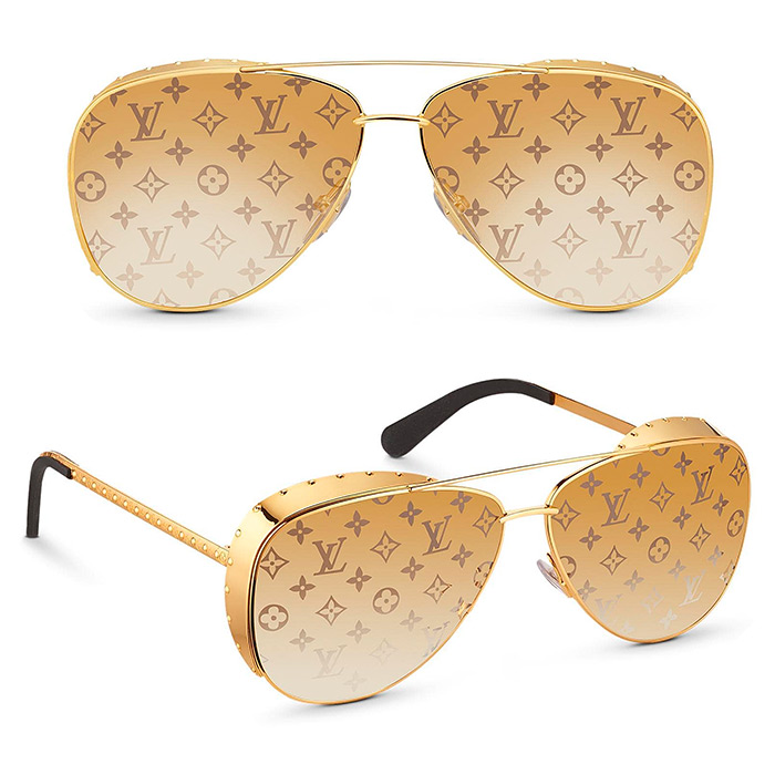 Las Vegas Parano Sunglasses $635.00 Gold-color frame, Brown gradient Monogram lenses, Shell detail around outer frame