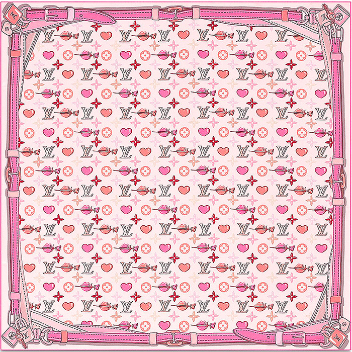 A La Folie Square 27.5 x 27.5 inches Light Pink 100% silk $370.00 