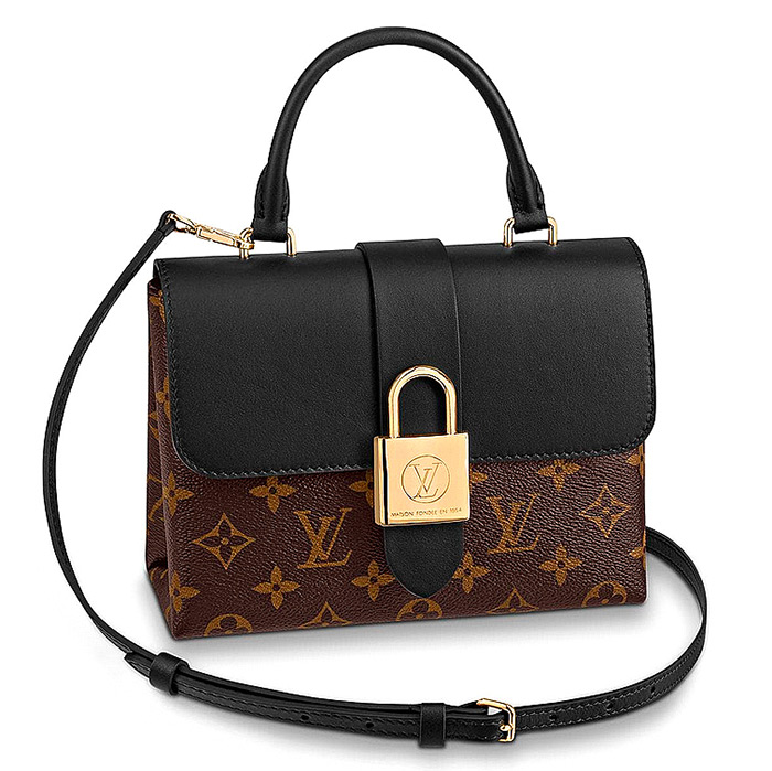 Locky BB in Black $1,650.00 L 7.9 x H 6.3 x W 2.8 inches, Monogram coated canvas and smooth cowhide leather