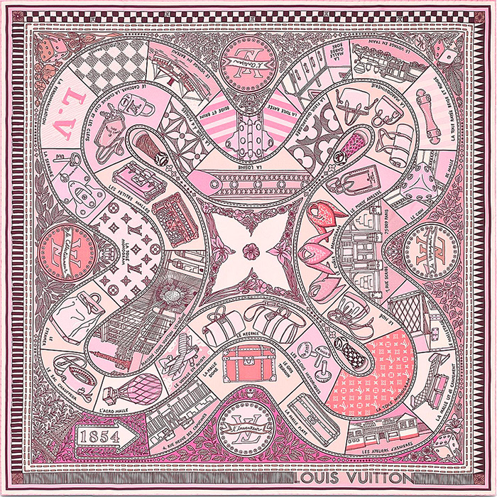 Jeu de Louis Square in pink 35.43 x 35.43 inches 100% silk $485.00 