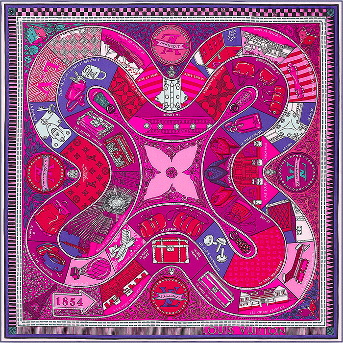 Jeu de Louis Square 27.5 x 27.5 inches in Magenta 100% silk $485.00 