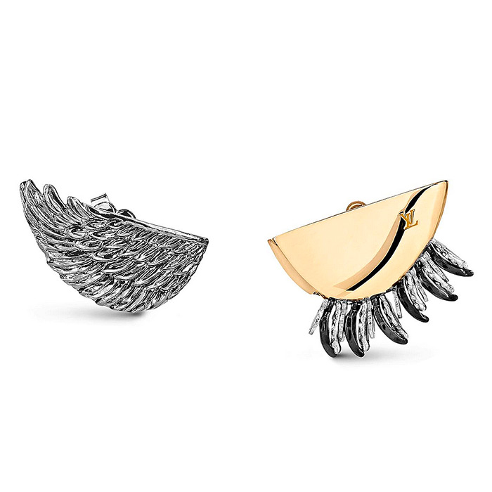 Bionic Earrings Wings and Leaves $585.00 Designed to envelop the ear-lobe, they consist of two complementary pieces