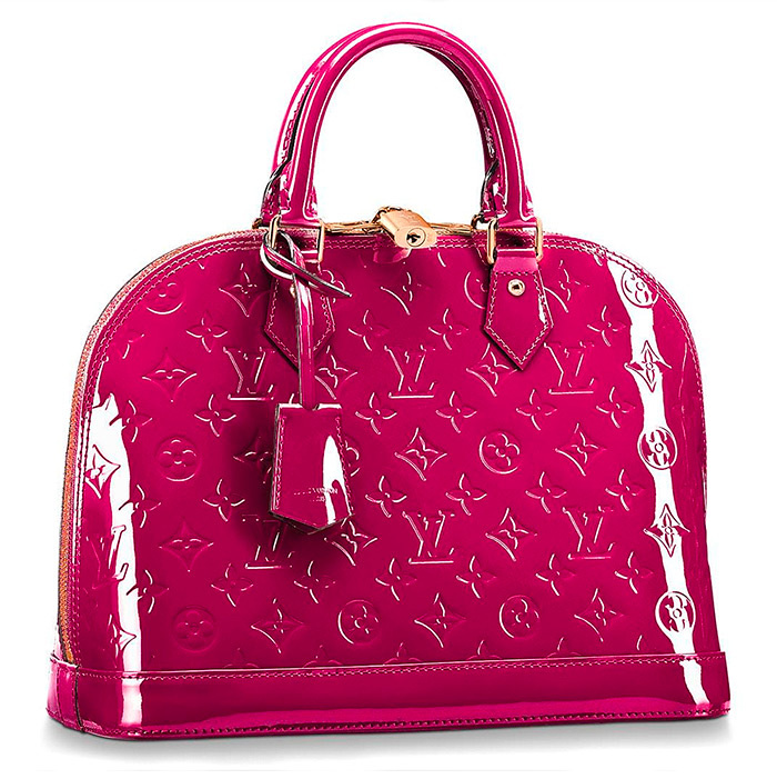 Alma PM in Magenta patent leather 12.8 x 9.5 x 6 inches $2,390.00 