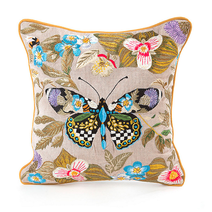 Thistle &amp; Bee Square Pillow - Small