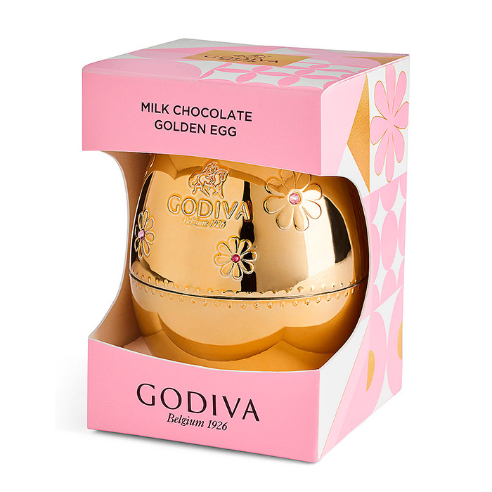  Godiva Chocolatier Golden Egg with Foil Wrapped Chocolates 