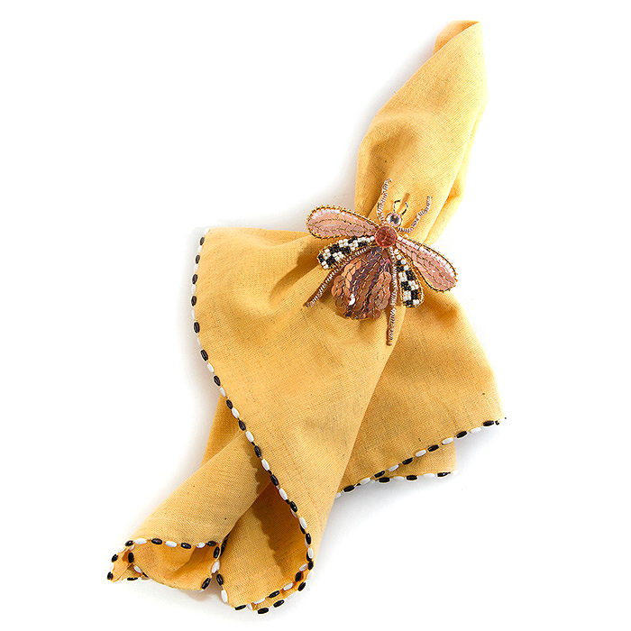 Queen Bee Napkin Ring &amp; Lemon Curd Napkin