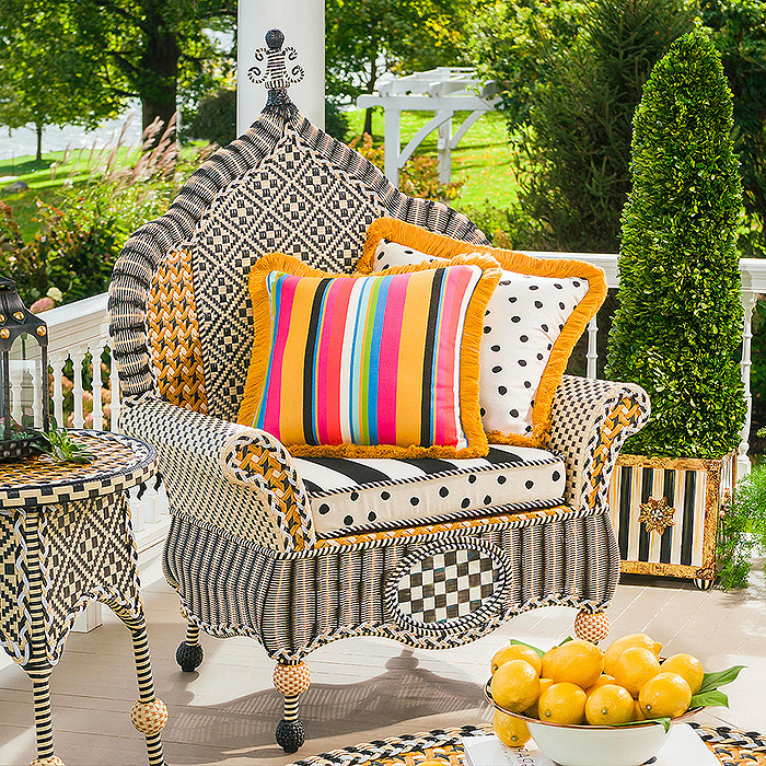 Courtyard Outdoor Wing Chair, Courtyard Outdoor Throw Pillow