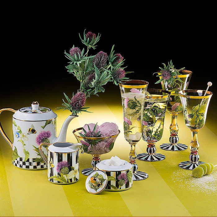 Thistle &amp; Bee Collection, Teapot, Creamer &amp; Sugar Bowl