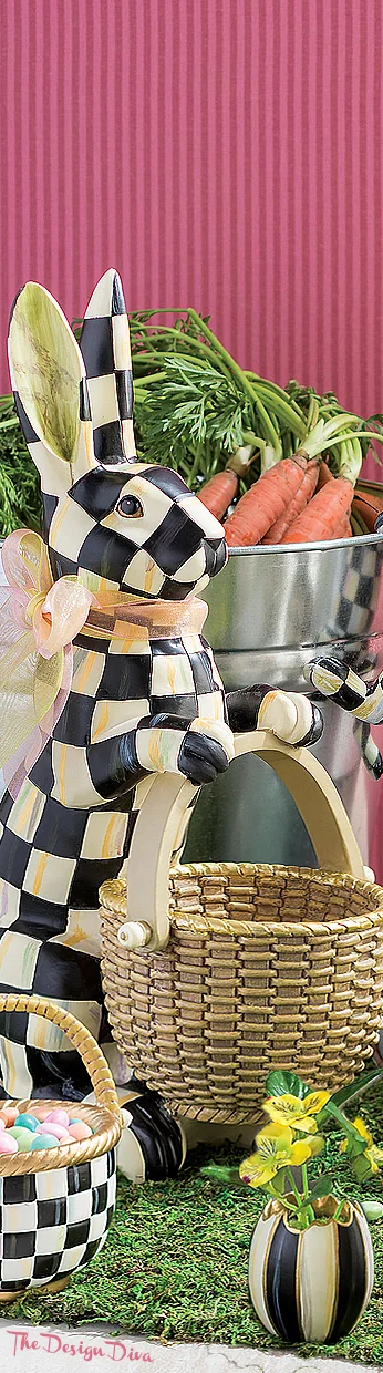 Courtly Check Rabbit & Courtly Check Basket - Small via The Design Diva