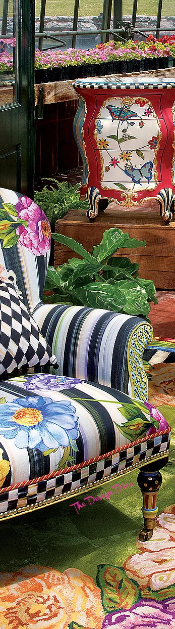 Cutting Garden Accent Chair & Butterfly Accent Chest via The Design Diva