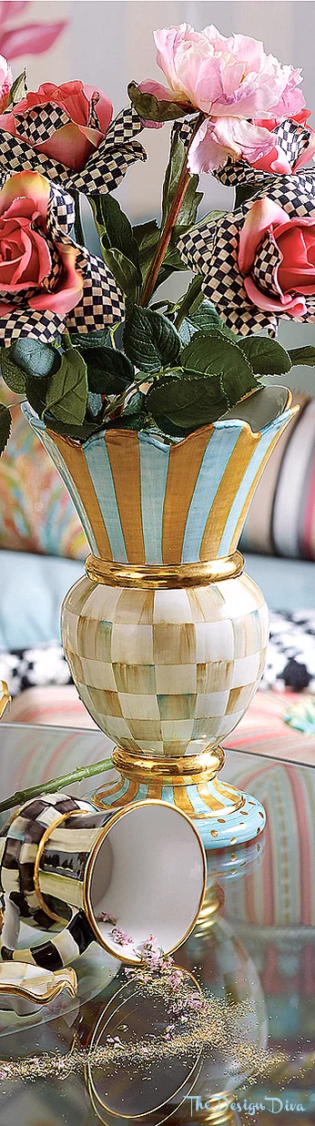 Parchment Check Great Vase via The Design Diva