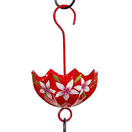  Parasol ANT Moat for Hummingbird Feeder Red Botanical Handpainted by Par*A*Sol