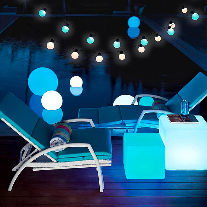 LED Cube Seat &amp; LED Color Changing Glow Balls