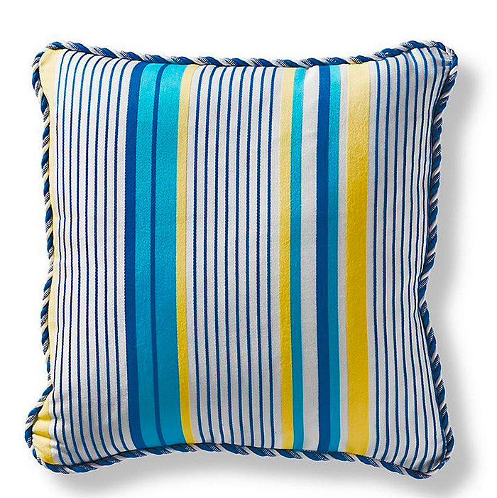 Westlake Stripe Cobalt Square Pillow