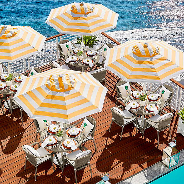9' Round Outdoor Market Umbrella &amp; Cafe Dining Collection