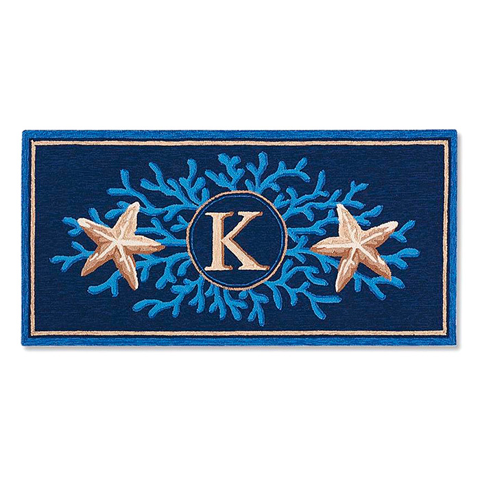 Coral Scape Monogram Mat