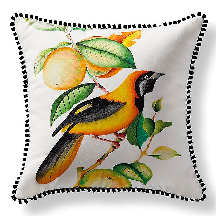 Handpainted Jamaican Oriole Pillow