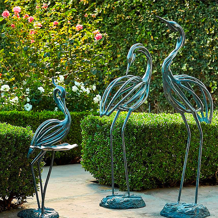 Stylized Heron Sculptures