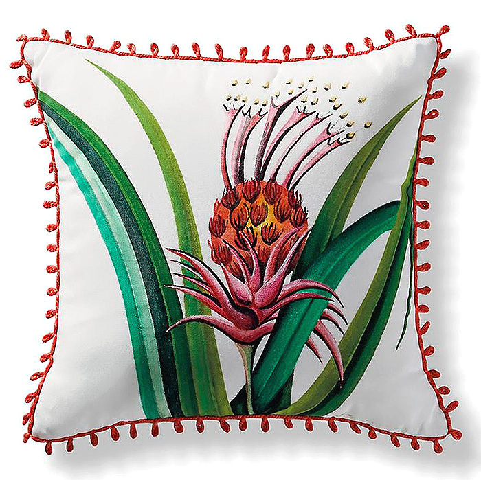 Handpainted L'ananas Pingouin Outdoor Pillow from the New York Botanical Garden Archives