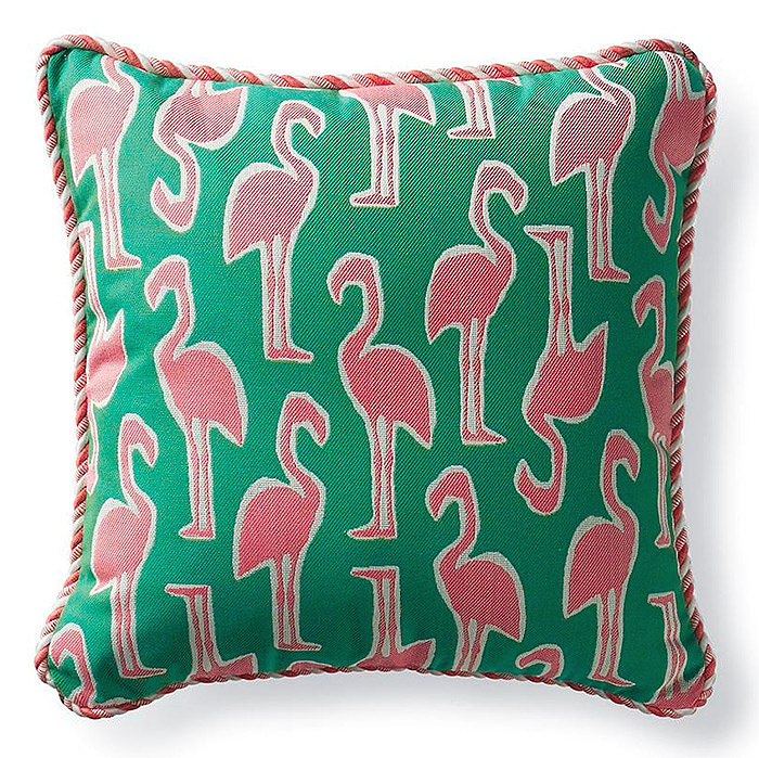 Flamingo Coast Jade Indoor/Outdoor Pillow