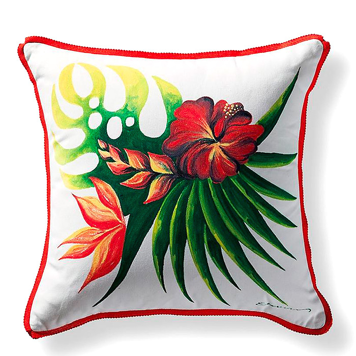 Jungle Blooms Outdoor Pillow