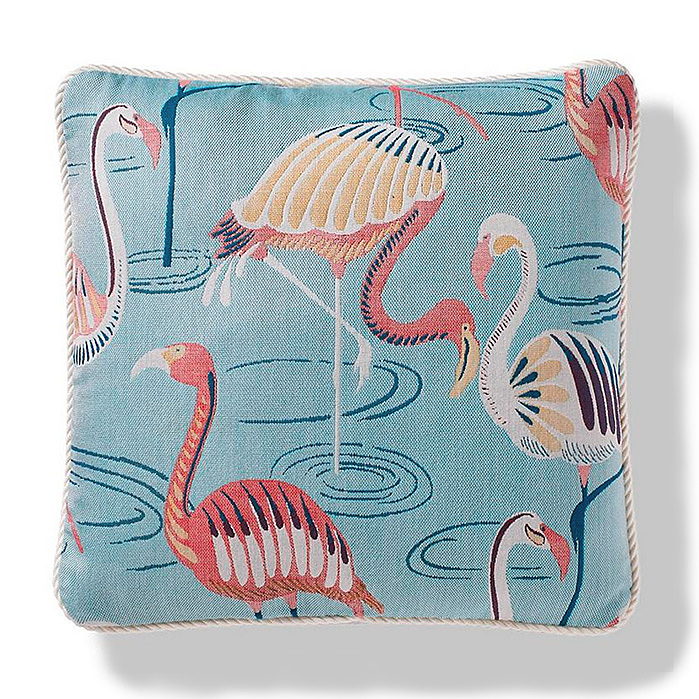 Flamingo Oasis Indoor/Outdoor Pillow in Aqua