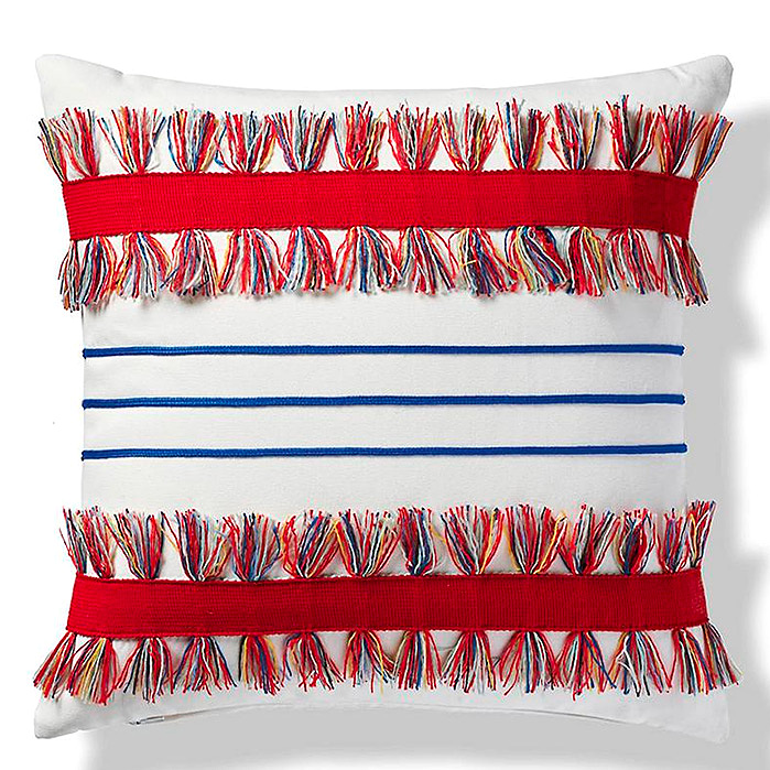 Shadow Stripe Indoor/Outdoor Pillow in Garnet