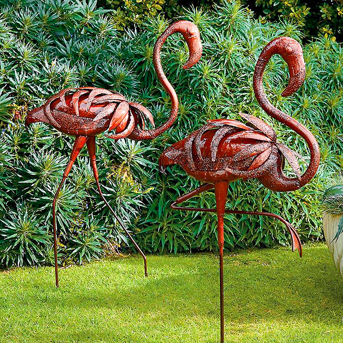 Standing Flamingo Garden Stakes