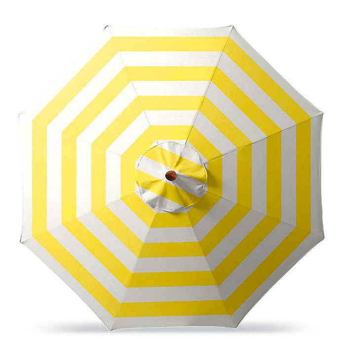 Round Market Umbrella in Resort Stripe Sunshine