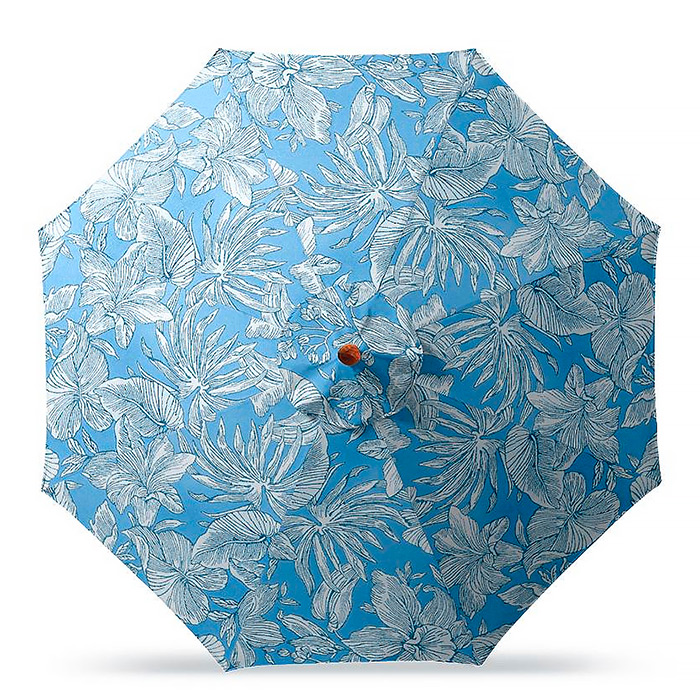 11' Round Outdoor Market Umbrella in Bermuda Breeze Indigo