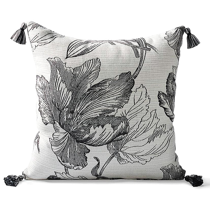 Copy of Amrita Blossom Square Outdoor Pillow in Onyx