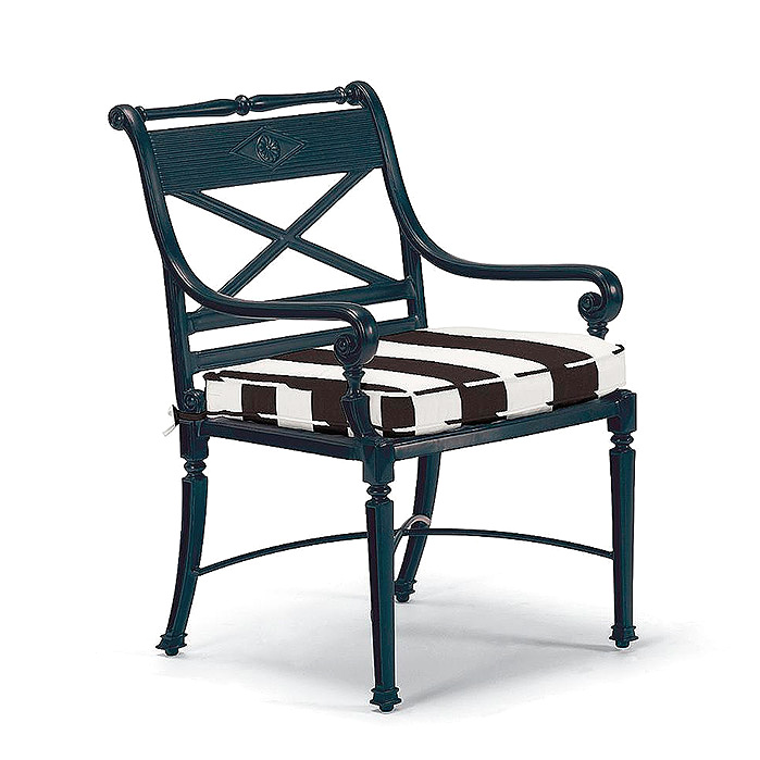 Copy of Carlisle Bar &amp; Dining Chair with Cushion in Resort Stripe Black