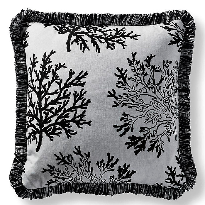 Copy of Floating Coral Square Outdoor Pillow in Onyx