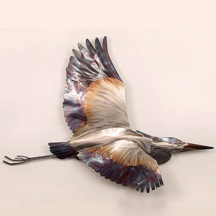 Copy of Blue Heron in Flight Wall Art by Copper Art