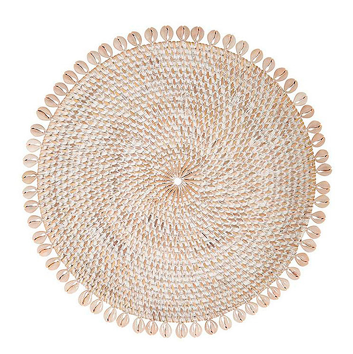 Copy of Capiz Woven Rattan Placemats, Set of Four in Bone