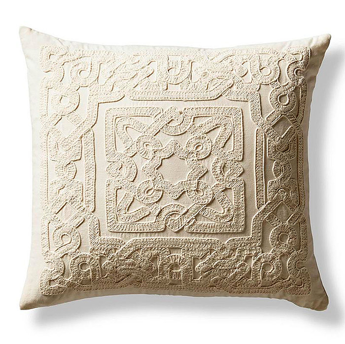Copy of Nora Embroidered Trellis Decorative Pillow in Ivory 