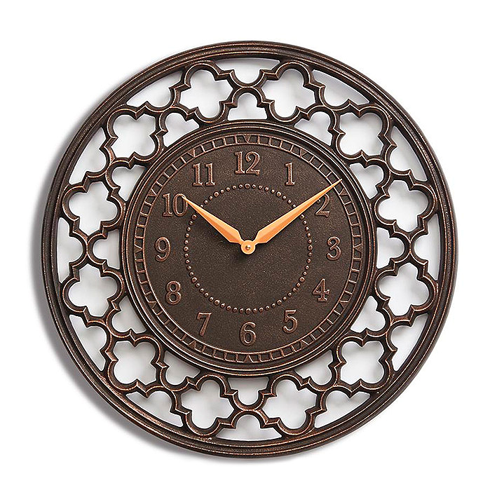 Copy of Quartefoil Clock in Rubbed Bronze