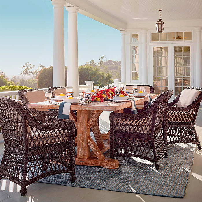 Copy of Washed Teak Farmhouse Table, Hampton Dining in Driftwood Finish