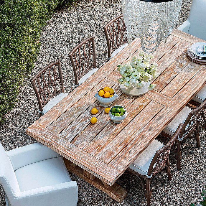 Copy of Myla Dining in Umber Finish, Washed Teak Farmhouse Table